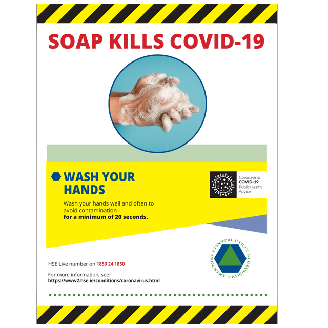 Soap Kills COVID19 SelfAdhesive Poster